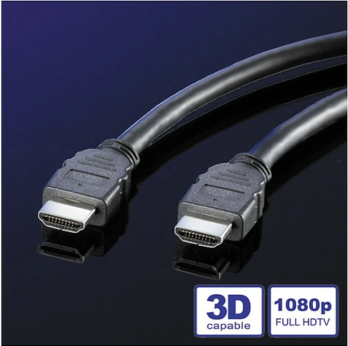 Kabllo HDMI ROLINE High Speed me Ethernet, HDMI M - HDMI M, 10 m, e zezë