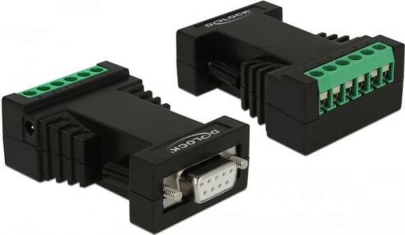 Konvertues serial DeLOCK 87686, RS-232 në RS-422/485, i zi