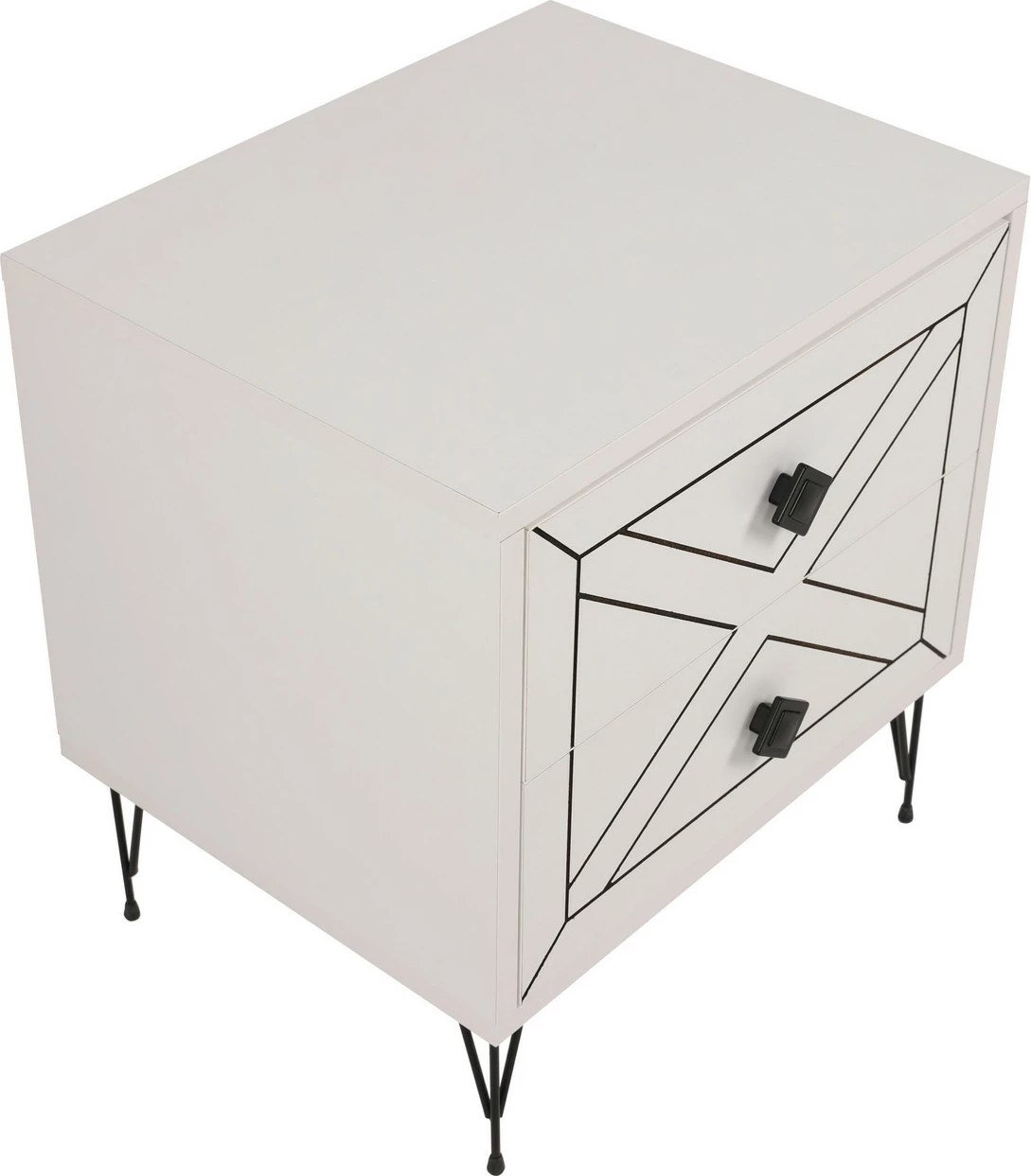 Komodinë anës krevati Hanah Home, Luna, e bardhë