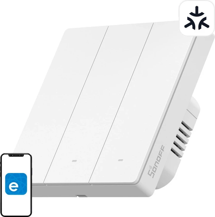 Switch i mençur Sonoff M5-3C-86W, 3 kanale, i bardhë