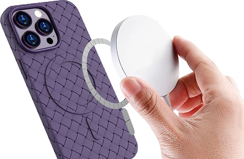 Mbështjellës Hurtel Woven Case për iPhone 15 Pro, MagSafe, vjollcë