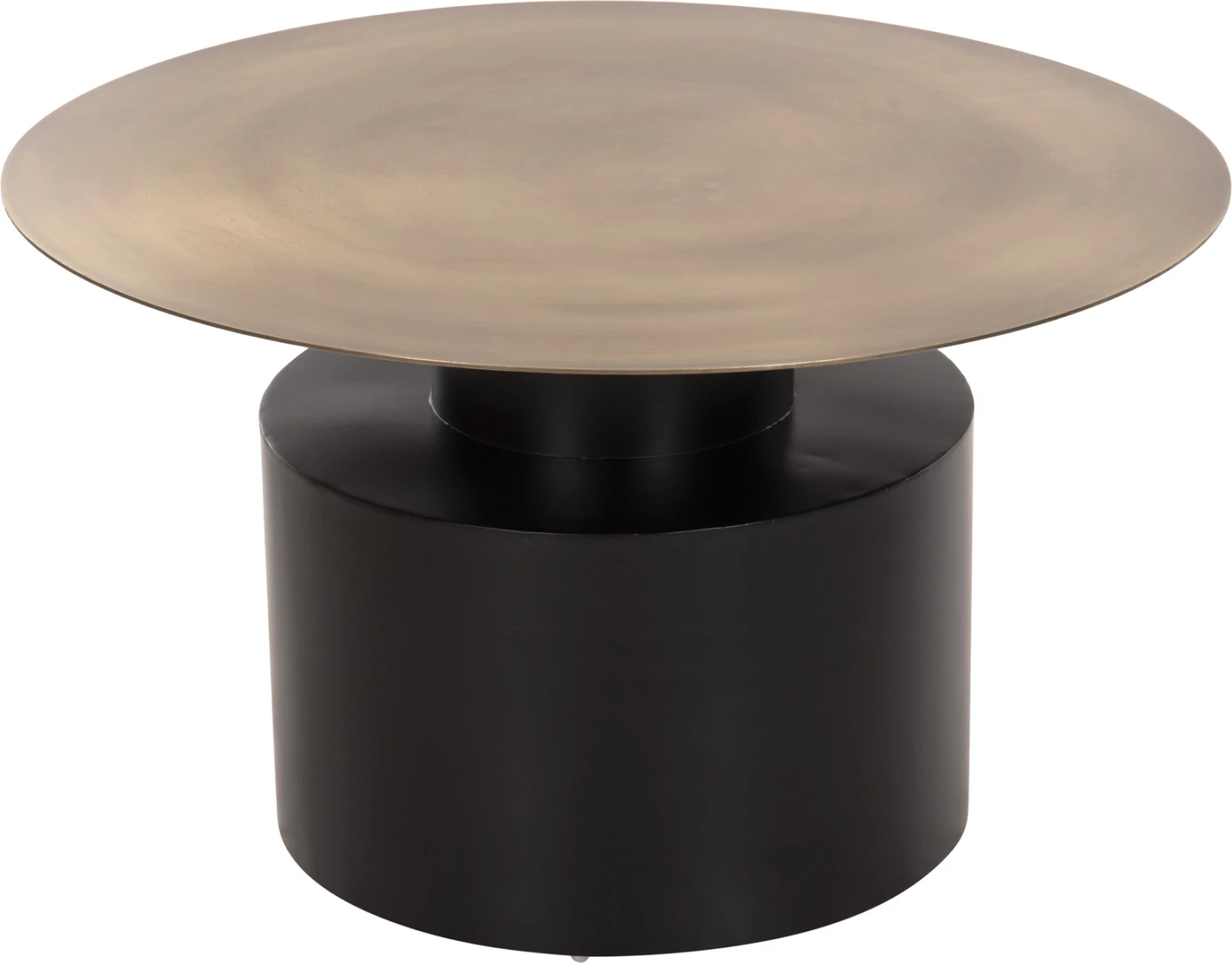 Tavolinë kafeje CUTTY FH9722 metalike, ngjyrë e zezë dhe bronz antik, Φ76x45.5H cm