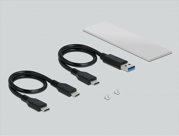 Kasë e jashtme për SSD M.2 NVMe DeLOCK, USB-C 3.2 Gen 2 10Gbps, Alumini, Silver