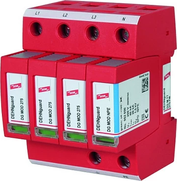 Shkarkues mbitensioni Dehn 952315, modular, 230–400 V, i kuq