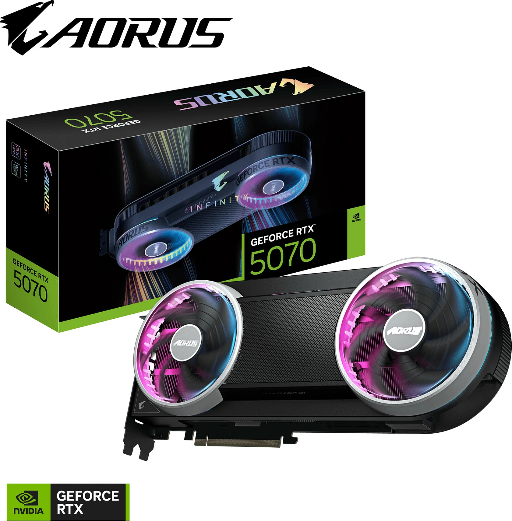 Kartelë grafike Gigabyte GeForce RTX 5070 Ti Infinity, 16GB GDDR7, PCI-Express, e zezë/argjendtë