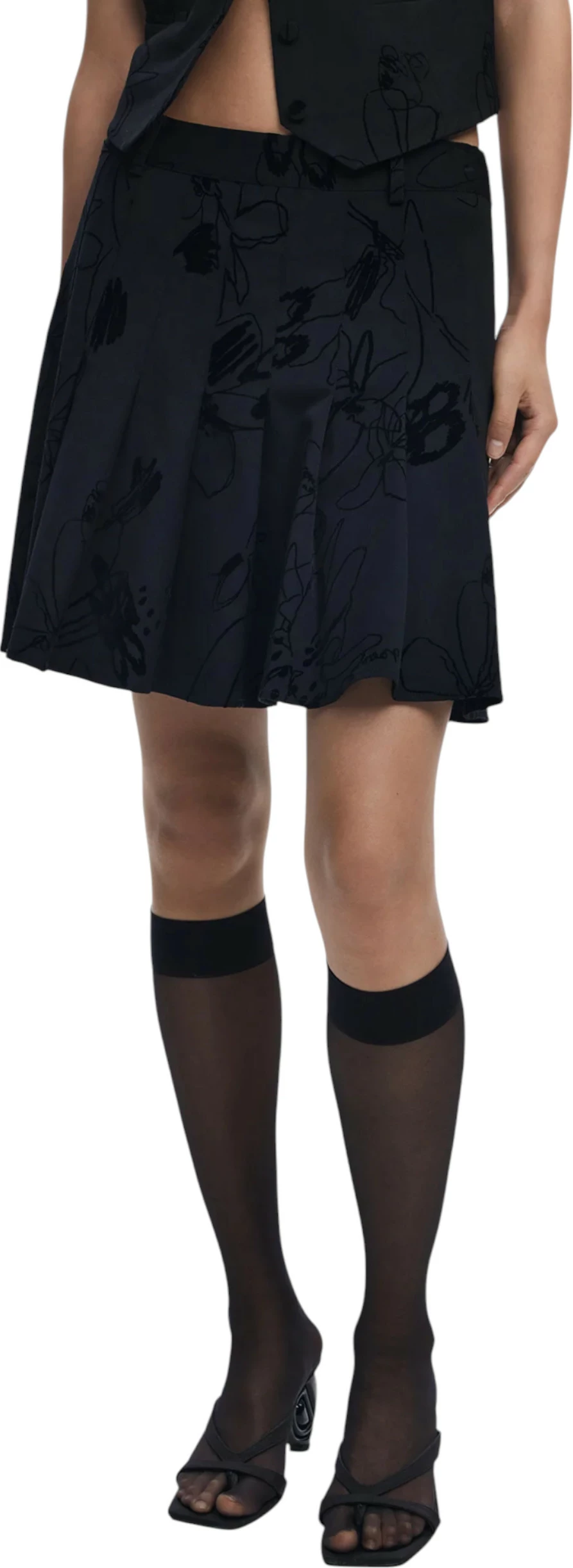Fund mini për femra Desigual FAL_FLOCK 25WWFW10, i zi
