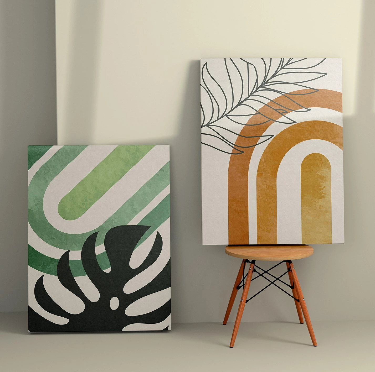 Piktura dekorative në kanavacë, 2 copë, shumëngjyrëshe, Wallity, 50x70cm