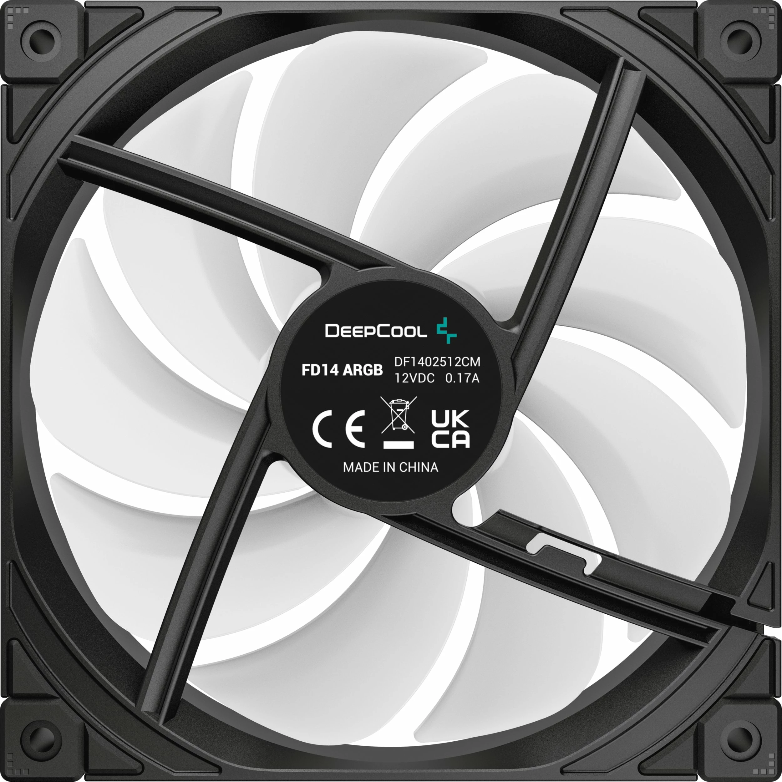 Ventilator për kasë PC Deepcool FD14 ARGB 140mm PWM, i zi