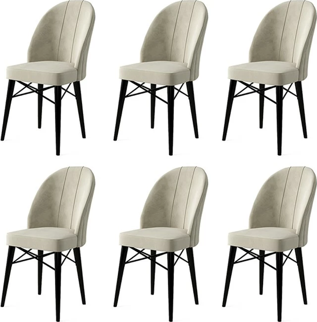 Set karrigesh (6 copë), Hanah Home, Ritim, krem dhe e zezë