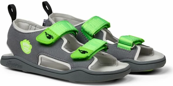 Sandale për fëmijë Affenzahn, të gjelbra dhe të hirtë