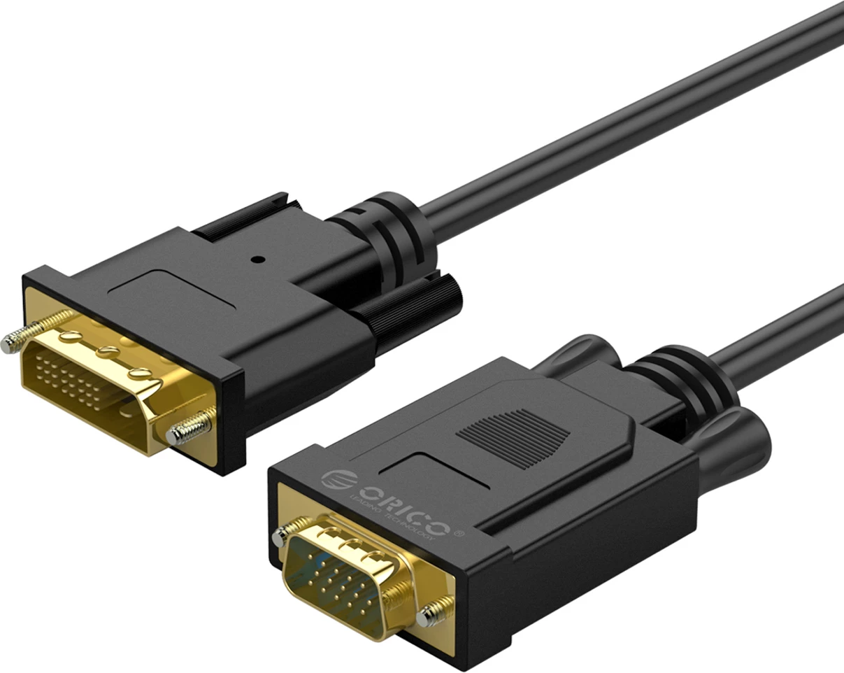 Kabllo adapter DVI në VGA Orico XD-DITV 5 m Full HD, e zezë