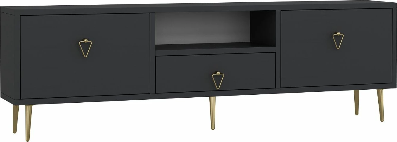 Komodë për TV, ngjyrë antracit dhe ari, Skye Decor, 1306-DROP-1