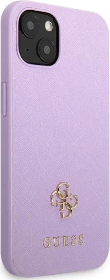 Mbështjellës Guess GUHCP13SPS4MU për iPhone 13 mini 5.4", Saffiano 4G Small Metal Logo, vjollcë