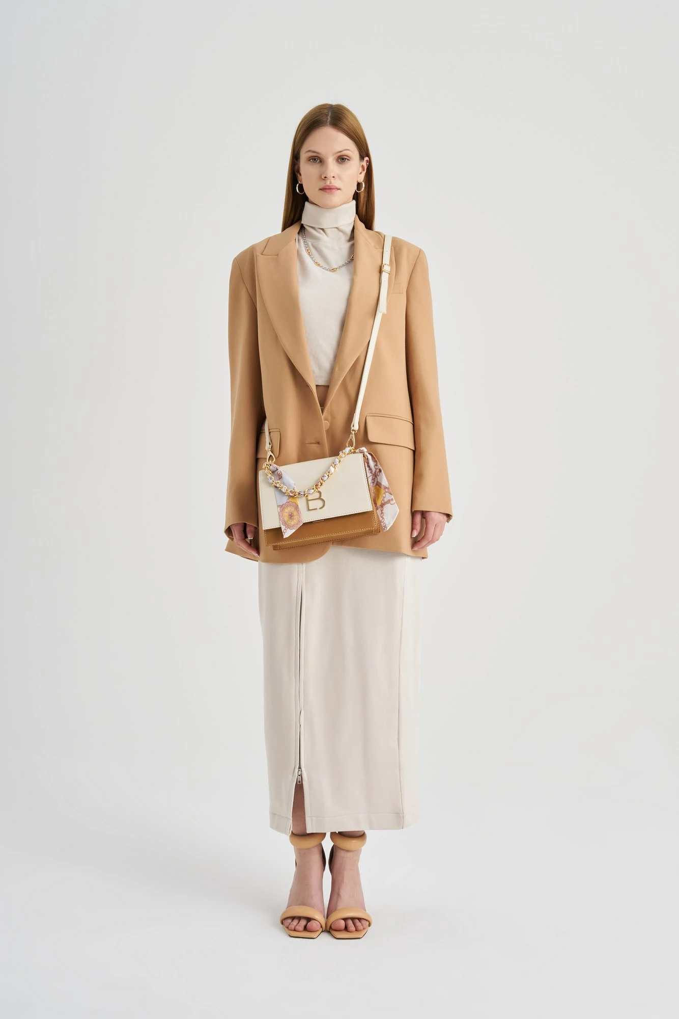 Çantë crossbody Lucky Bees, krem, kafe e hapur, 918