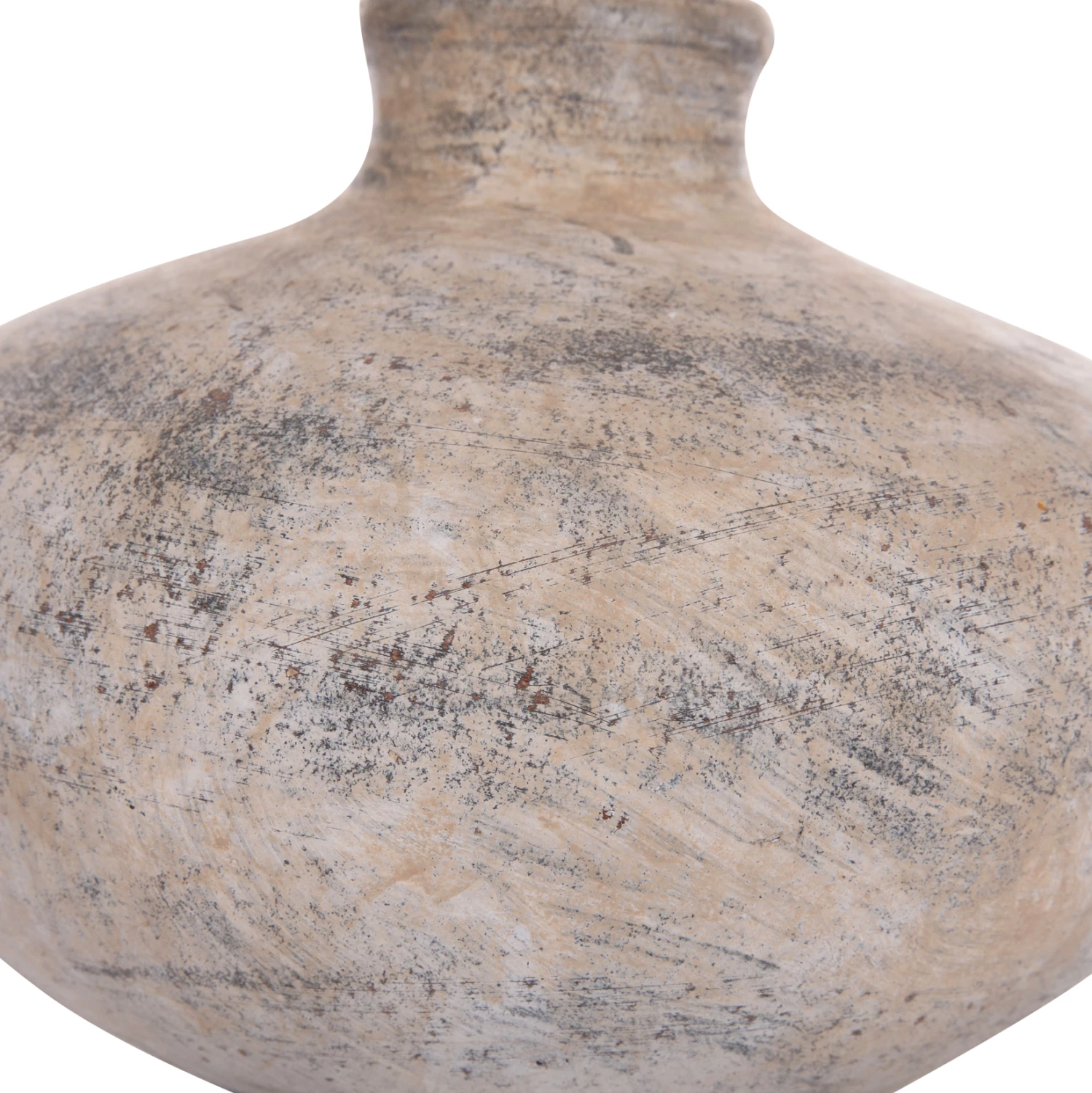 Vazo dekorative tavoline VERMO, terrakotë, ngjyrë ecru, Φ27x18cm