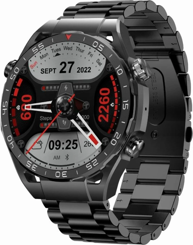 Smartwatch Gravity për meshkuj, e zezë