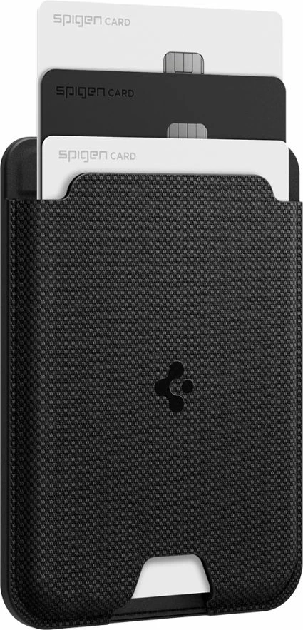 Portofol kartash magnetik për celular Spigen Urban Fit MagSafe, kapacitet deri 3 karta, i zi