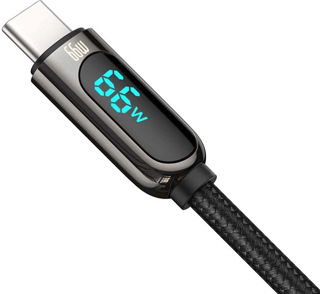Kabllo Baseus Display, USB në USB-C, 66W, 2m, e zezë