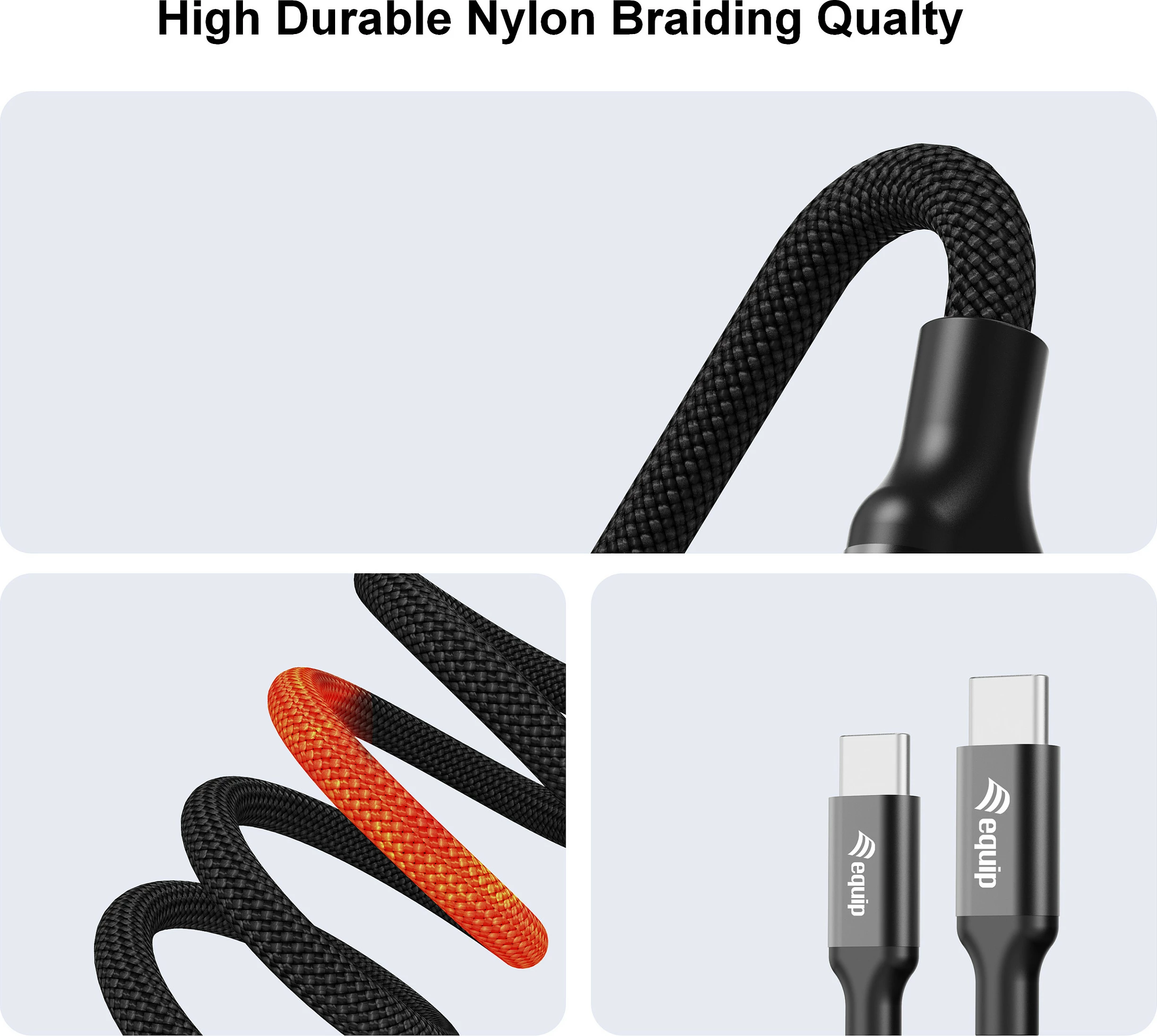Kabllo USB-C në 2x USB-C (Y) Equip 128895, 1.5 m, PD 140W, USB 2.0, e zezë