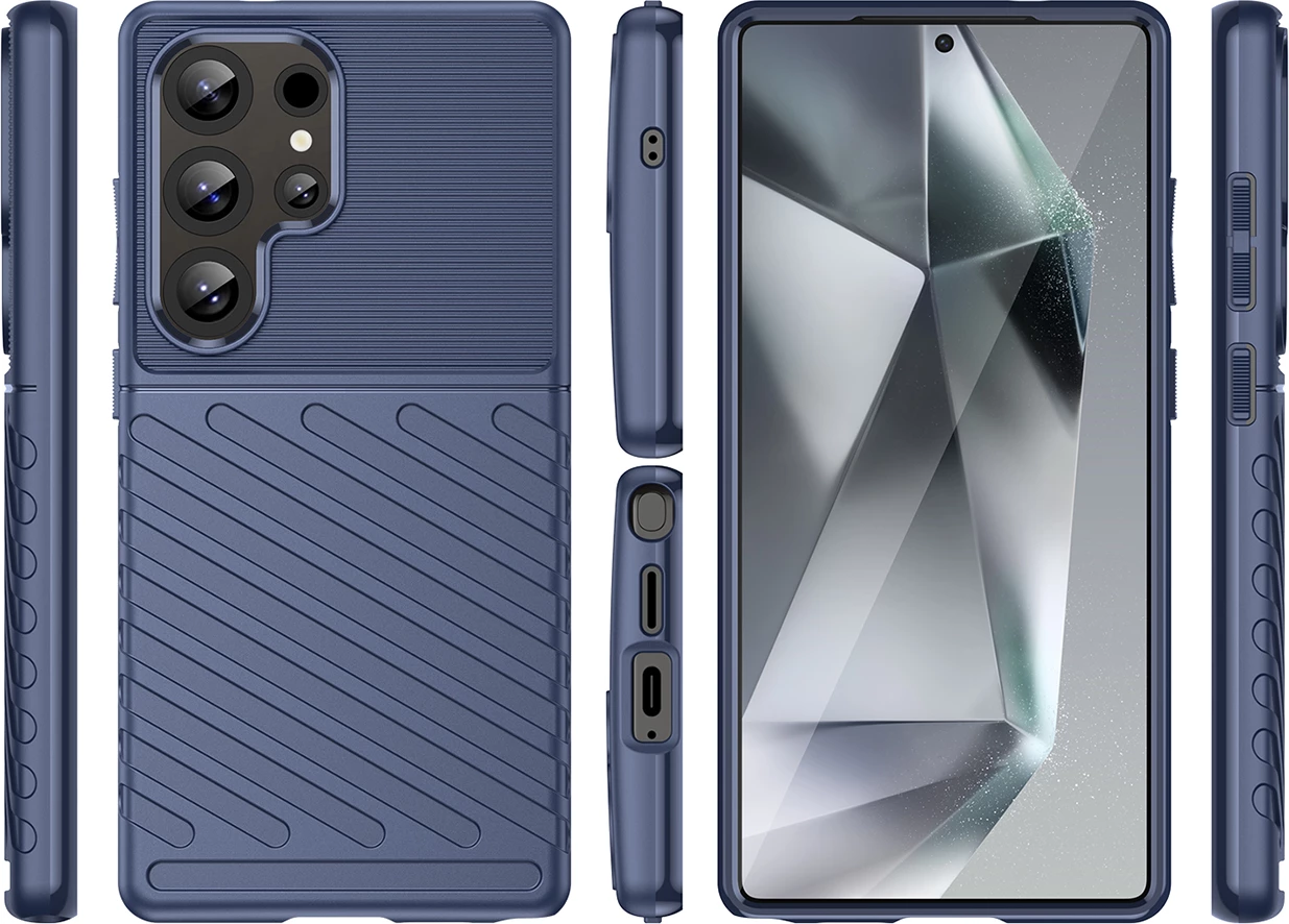 Mbështjellës Hurtel Thunder Case për Samsung Galaxy S25 Ultra, TPU, Blu