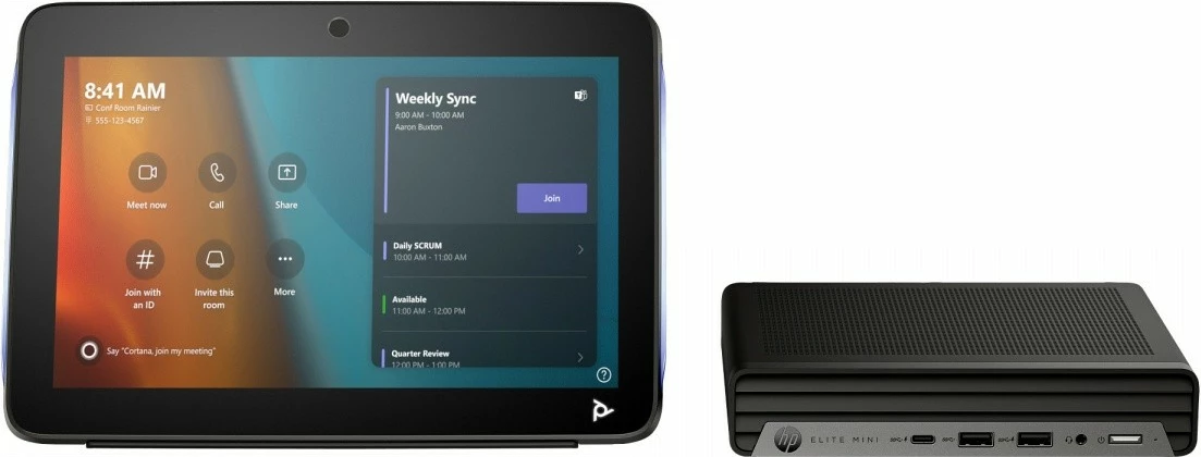 Kompjuter mini konferencash IP me Microsoft Teams Rooms, POLY, A1ZB6AW#ABB, Intel Core i7-13700T, 16GB RAM, 256GB SSD, e zezë, set