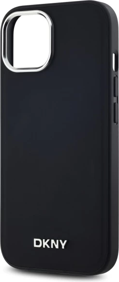 Mbështjellës DKNY Plain Logo MagSafe për iPhone 15, i zi