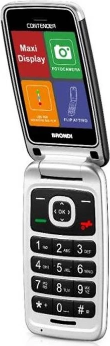 Celular Brondi Contender Bianco, Dual SIM, flip, 3 inç, i bardhë
