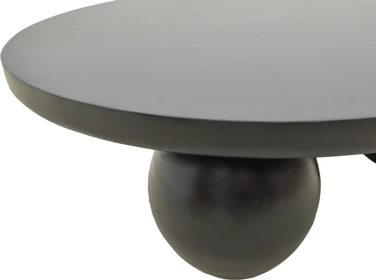 Tavolinë kafeje Fedena, dru mango i fortë, ngjyrë e zezë, 90x30cm