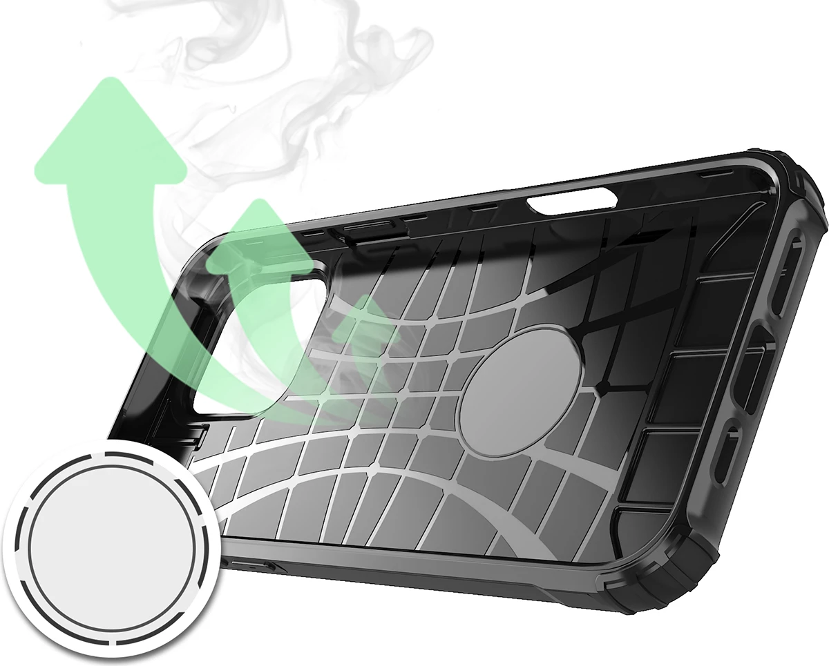 Mbështjellës Hurtel Hybrid Armor për iPhone 16 Pro, i zi