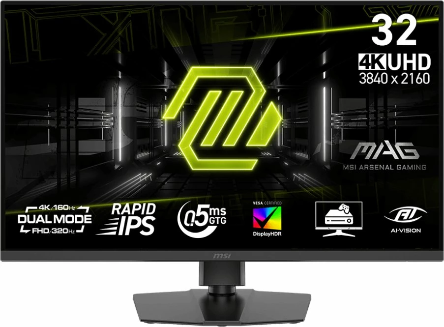 Monitor gaming MSI MAG 322URDF E16 31.5\" Dual Mode 4K UHD 160Hz / FHD 320Hz HDR400, i zi