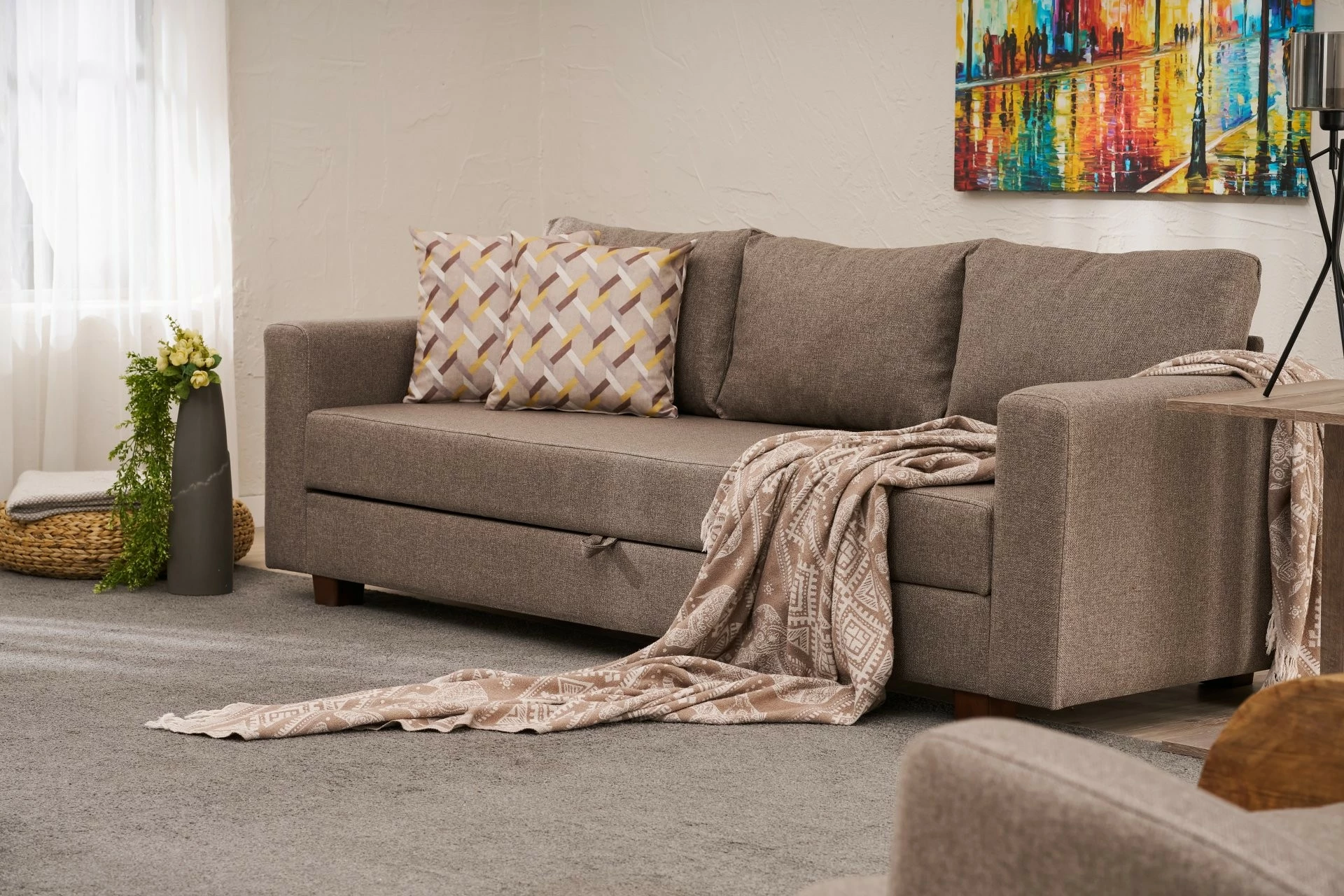 Divan-krevat treshe, ngjyrë kafe, Atelier del Sofa, Aly Arzilla