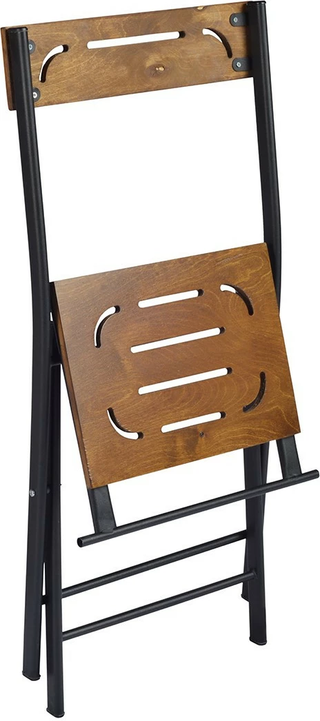 Set tavoline me karrige për terasë, 3 pjesë, ngjyrë arre dhe e zezë, Hanah Home, Bistro Set 3