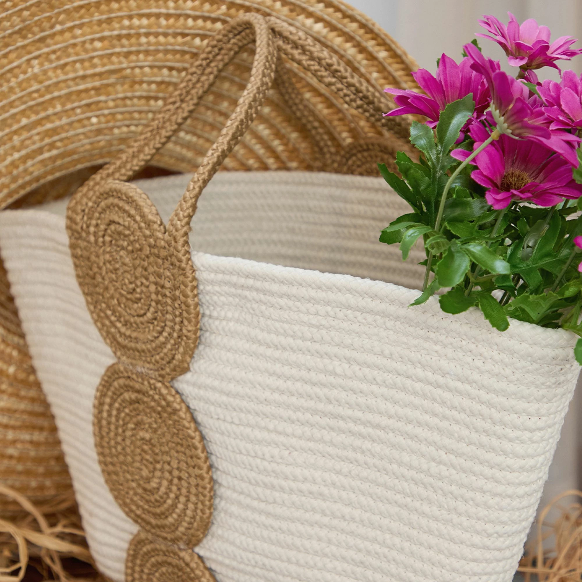 Çantë tote Zoozie Bags, Coco24031, ngjyrë kafe dhe e bardhë, 40x30cm