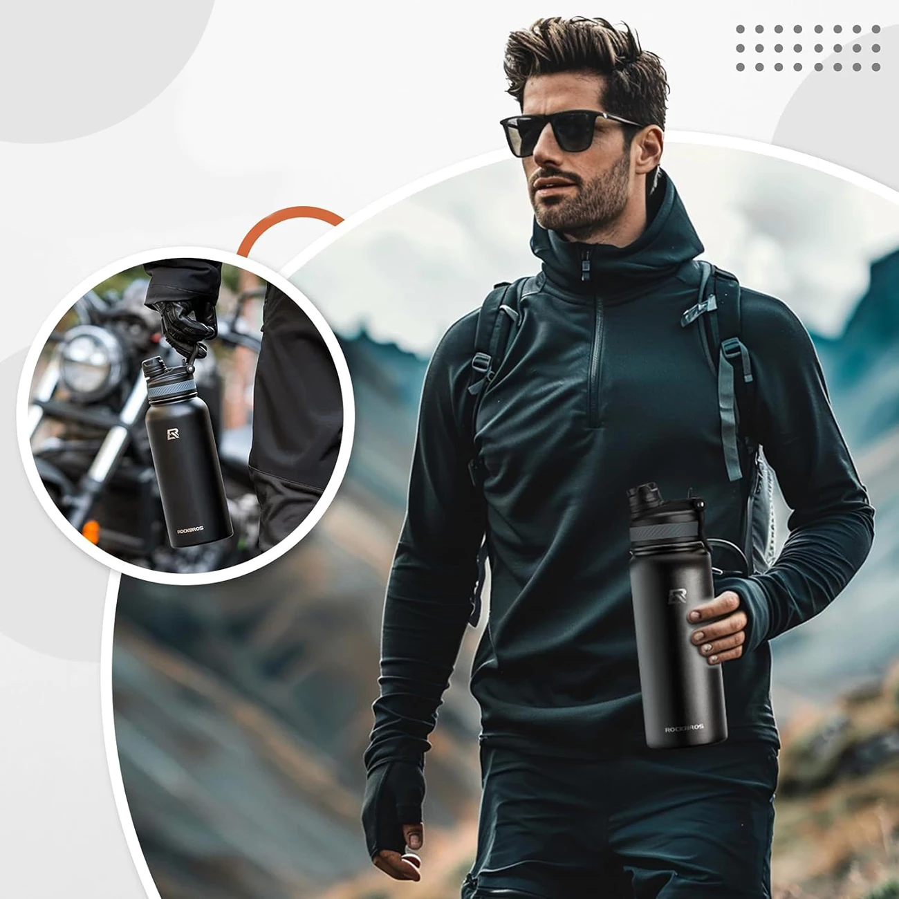 Termos sportiv Rockbros 35210029001, 550 ml, i zi