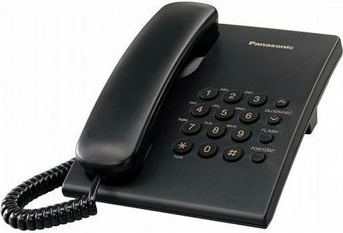 Telefon fiks Panasonic KX-TS500, me kabllo, i zi