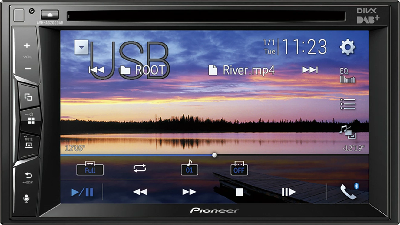 Radio Pioneer AVH-A3200DAB, multimedia, DAB+, Bluetooth, ekran me prekje, e zezë