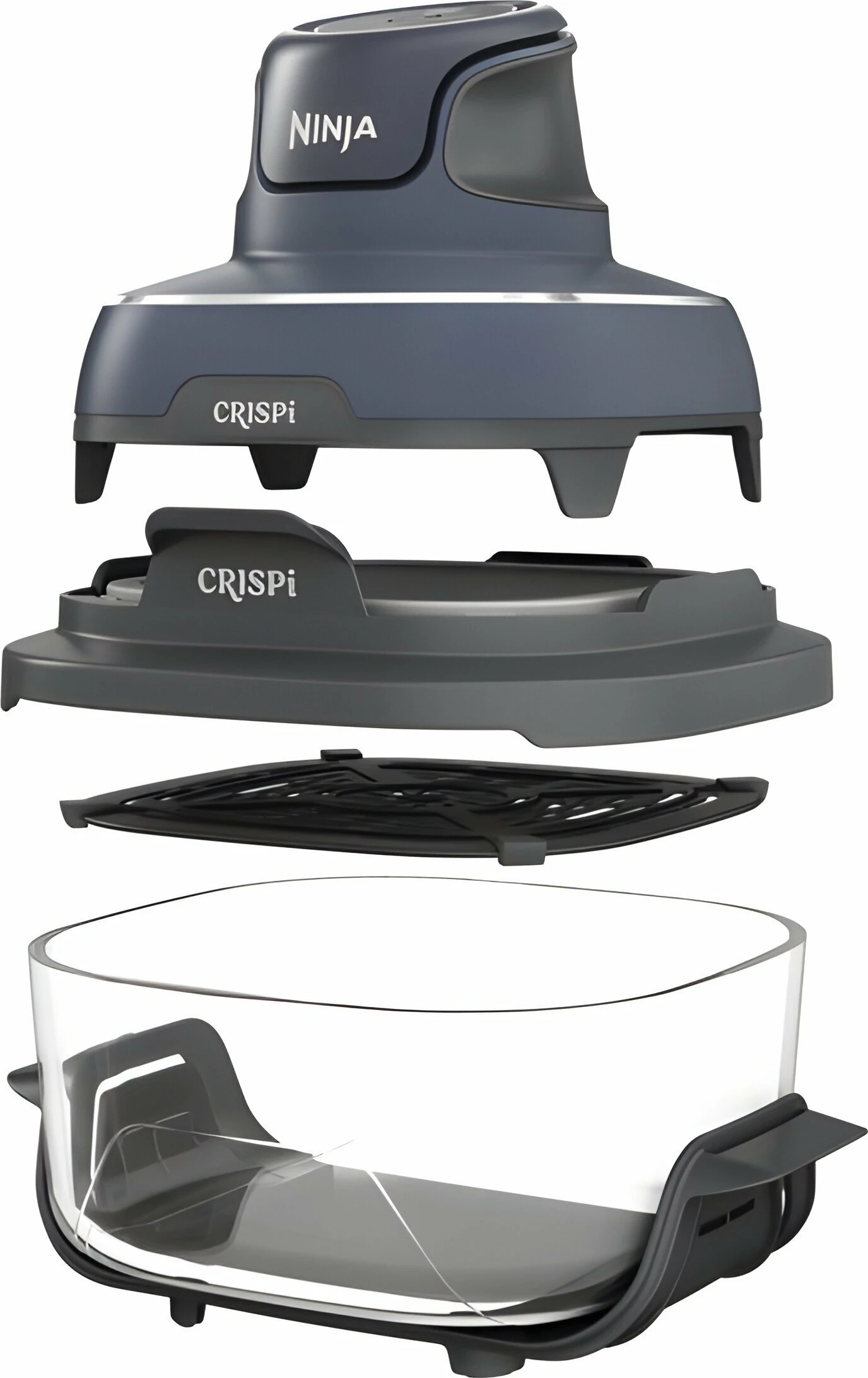 Fritezë me ajër Ninja CRISPi FN101EUGY 3.8L 1700W, gri, set me enë 3.8L + 1.4L