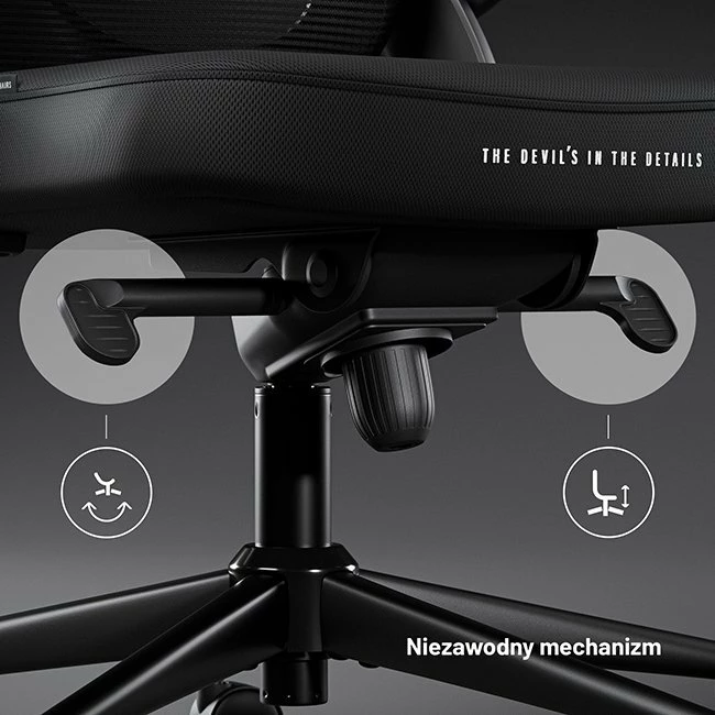 Karrige zyre ergonomike Diablo Chairs V-Light, mbështetje lumbare dinamike, 3D armrests, deri 110 kg, e zezë