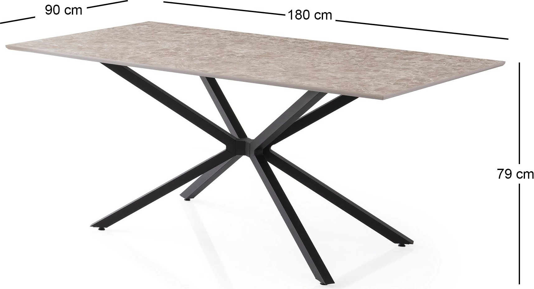 Tavolinë ngrënieje Skye Decor, ngjyrë gur gri, Nox - 3003