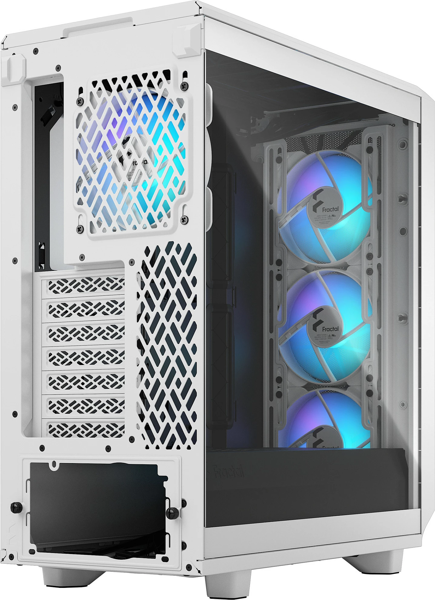Kasë Fractal Design Meshify 2 Compact RGB, Midi Tower, Tempered Glass, e bardhë