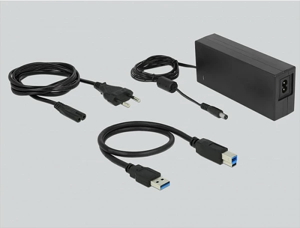 Docking station DeLOCK 64063, 4x SATA për HDD/SSD 2.5/3.5, USB 3.2 Gen1, Clone, e zezë