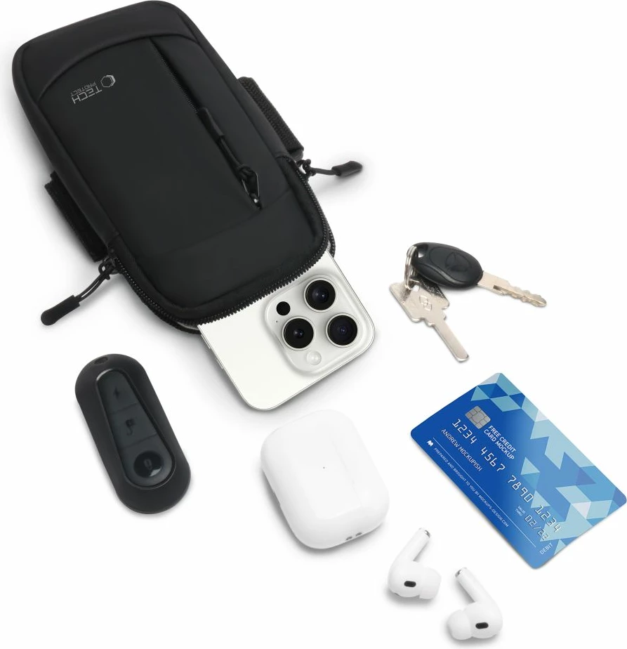 Mbështjellës krahu Tech-Protect M6 universal për celular, i zi