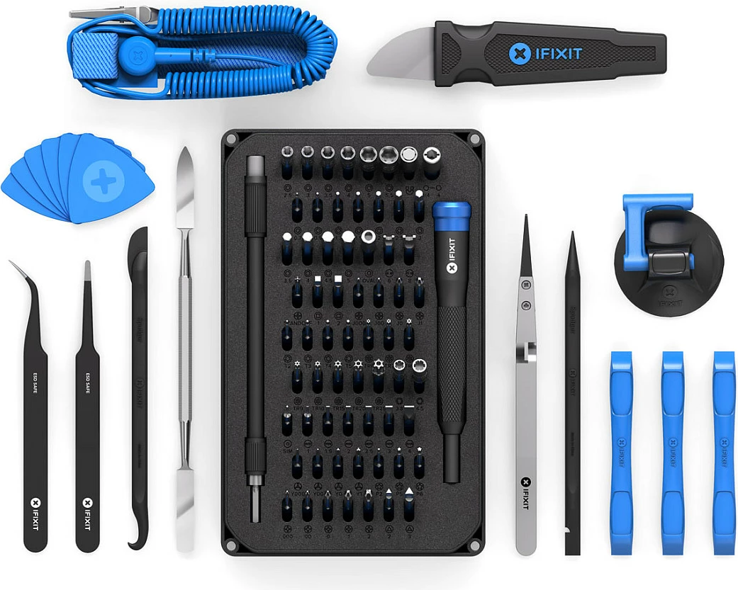 Set veglash iFixit Pro Tech Toolkit, për riparime elektronike, anti-statik, i zi