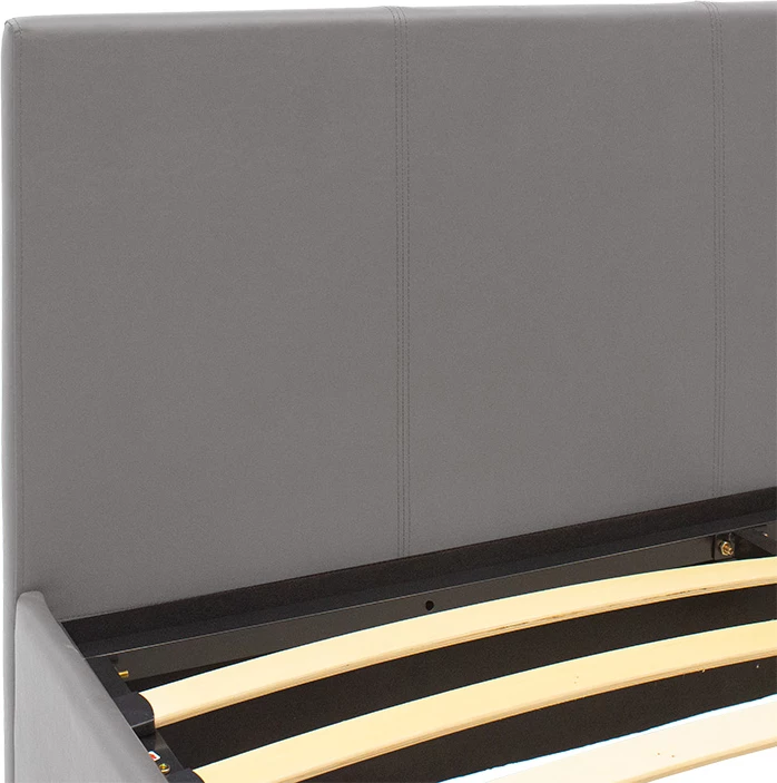 Krevat dopio Norse PU me hapësirë ruajtëse ngjyrë gri matte 160x200cm