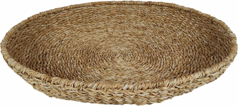 Set tabakash NEREA, 3 copë, kashtë deti natyrale, metal, 55x55x8cm