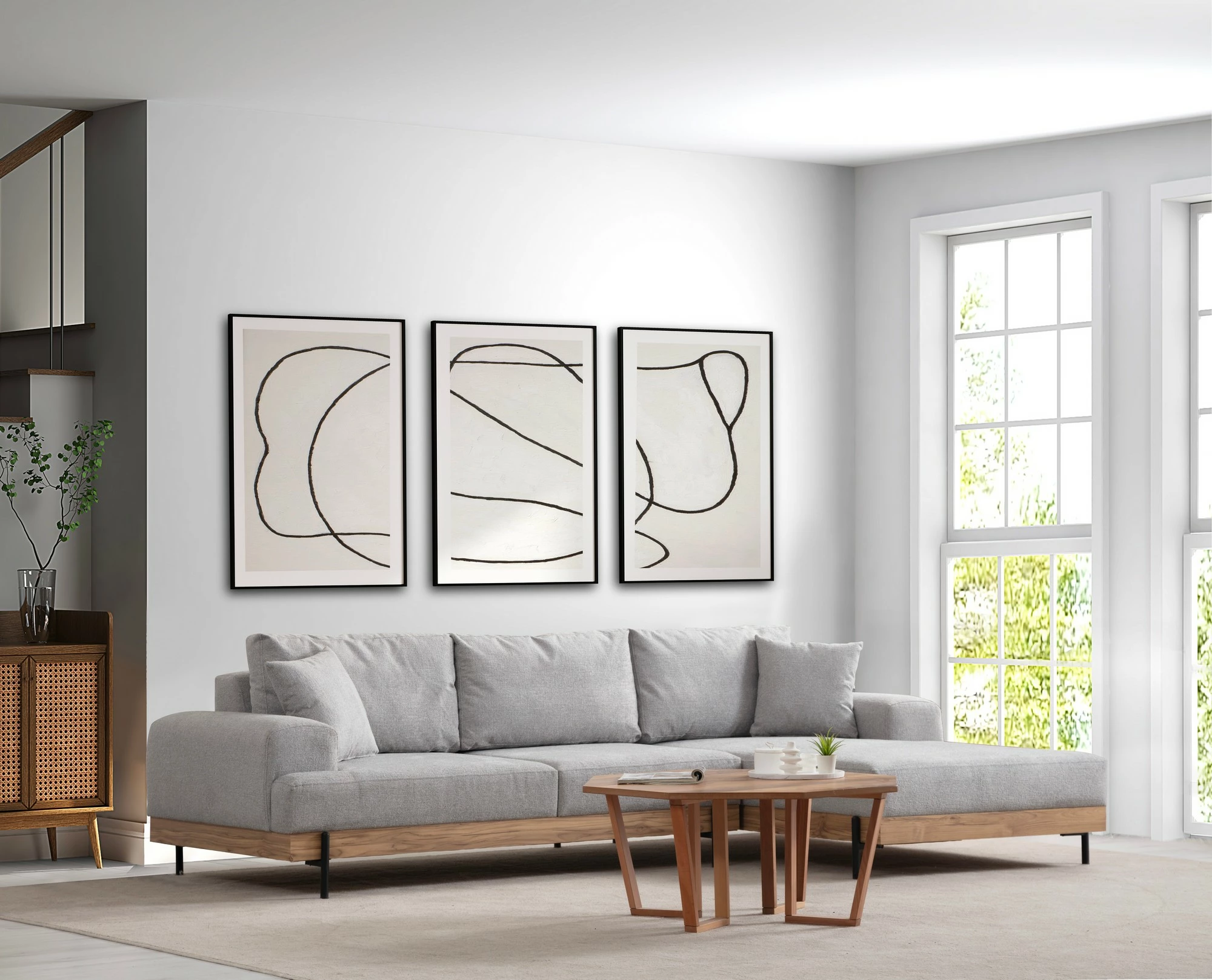 Këndare Atelier del Sofa, Eti Oak, e djathtë, ngjyrë gri