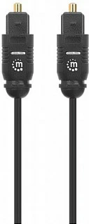 Kabllo audio optike MANHATTAN Toslink S/PDIF, 5 m, kontakte të veshura me ar, e zezë