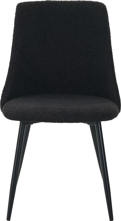 Karrige Giselle, stof bouclé, ngjyrë e zezë, 51x52x82cm