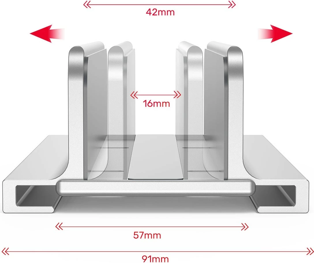 Mbajtese për laptop, Unitek, alumini, gri