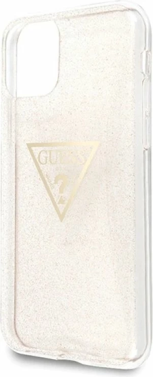 Kapak iPhone 11 Pro Guess GUHCN58SGTLGO, i artë, Glitter Triangle